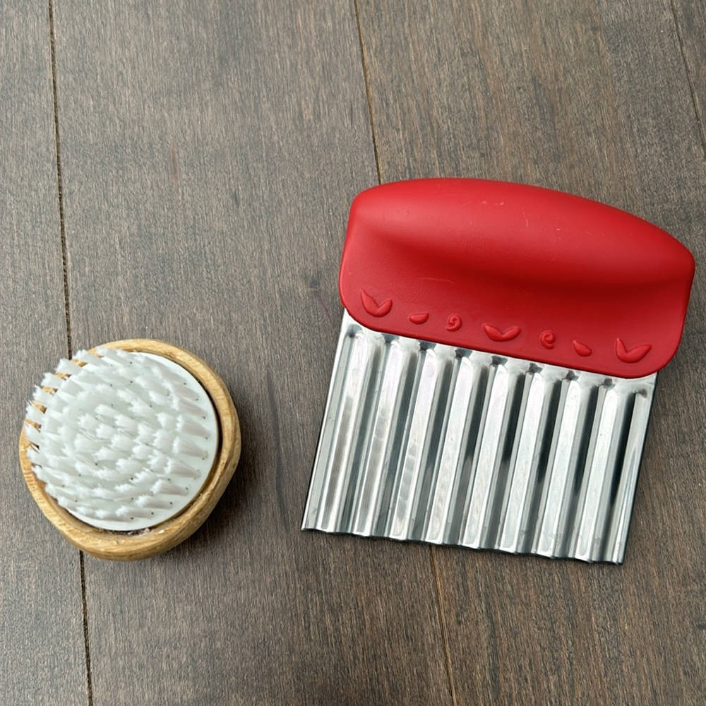 Wavy Knife & Mushroom Scrub Brush, Kitchen Tools Accessories Veggie Food Prep